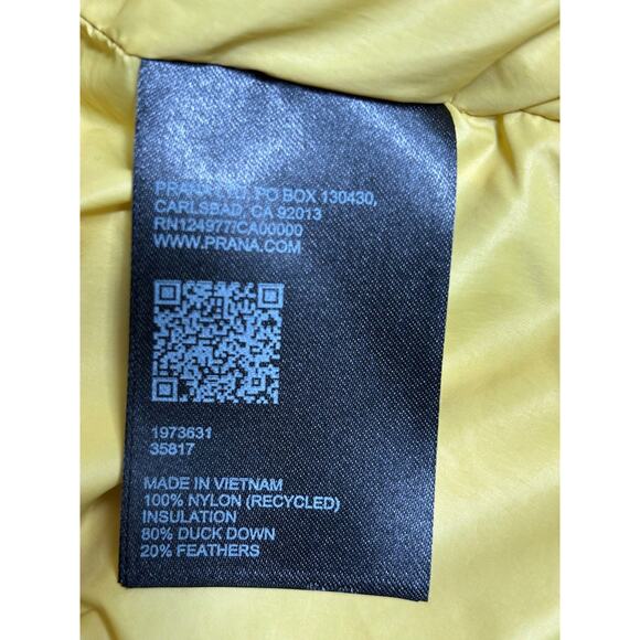 prAna Timber Trail Vest Mens XL Brown Tan Shire Colorblock Down Puffer Outdoor - Picture 4 of 6